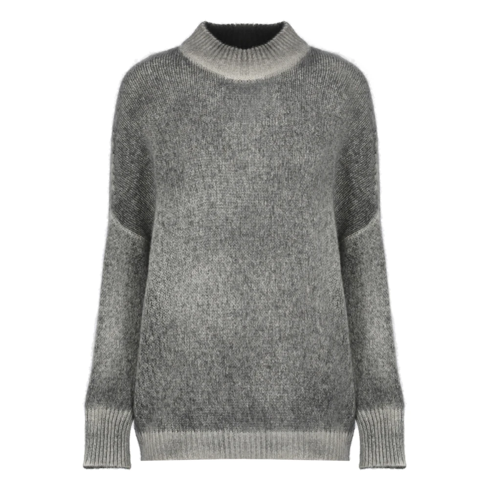 Grå Cashmere Silke Crewneck Genser