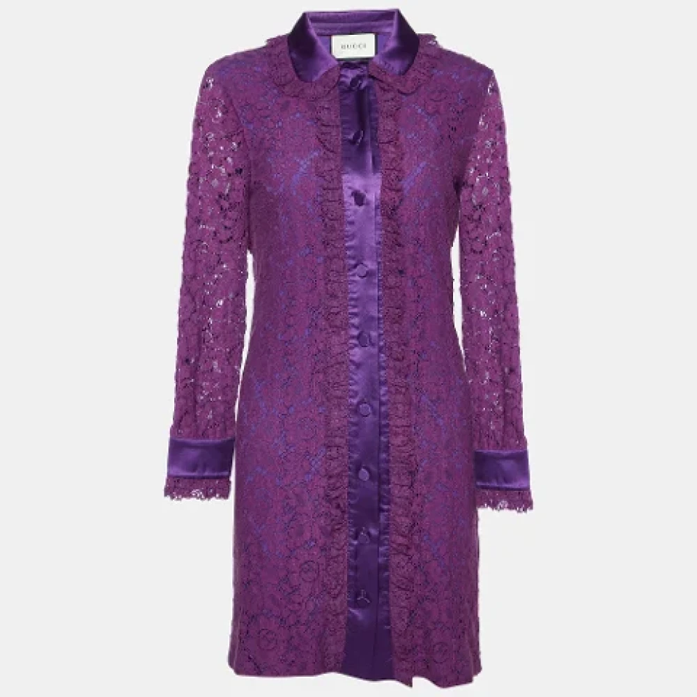 Gucci Vintage Pre-owned Lace dresses Purple Dames