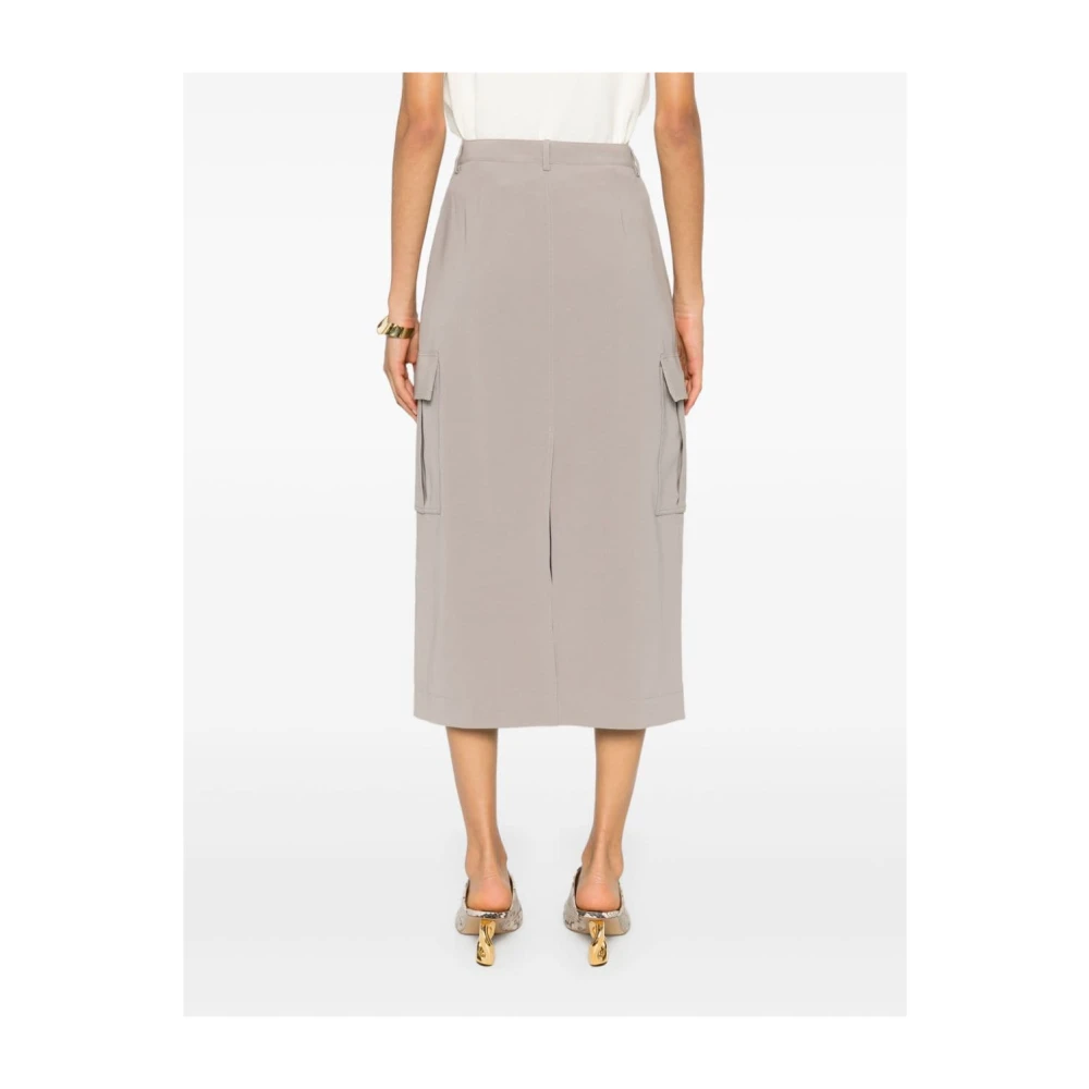 Theory Duifgrijze Midi Rok met Zakken Gray Dames