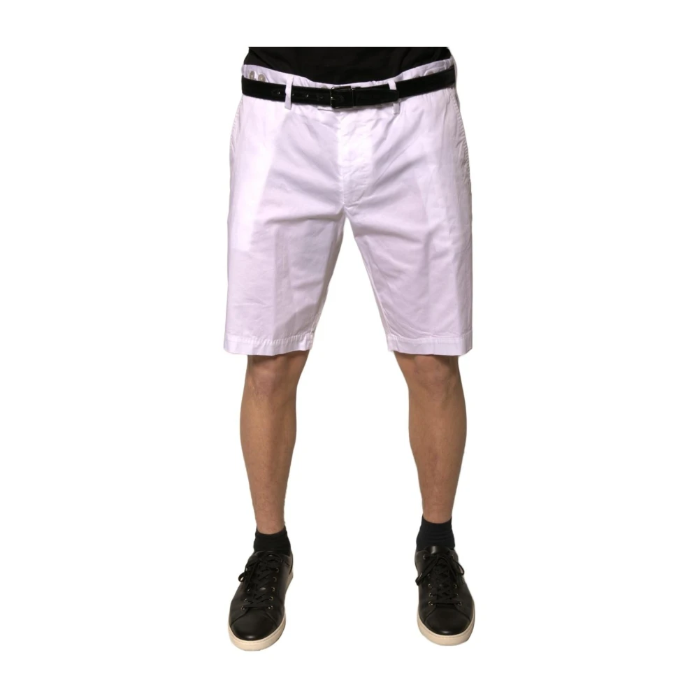 Dolce & Gabbana Men's White Stylish Chino Shorts