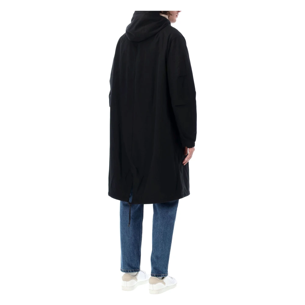 A.p.c. Zwarte Katoenen Hooded Parka Jas Black Heren