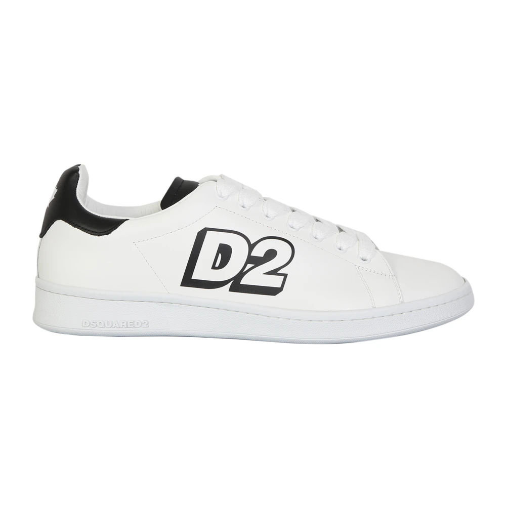 Dsquared2 Men's White Sneakers, 5 Uk, Low Lace-Up Trainers