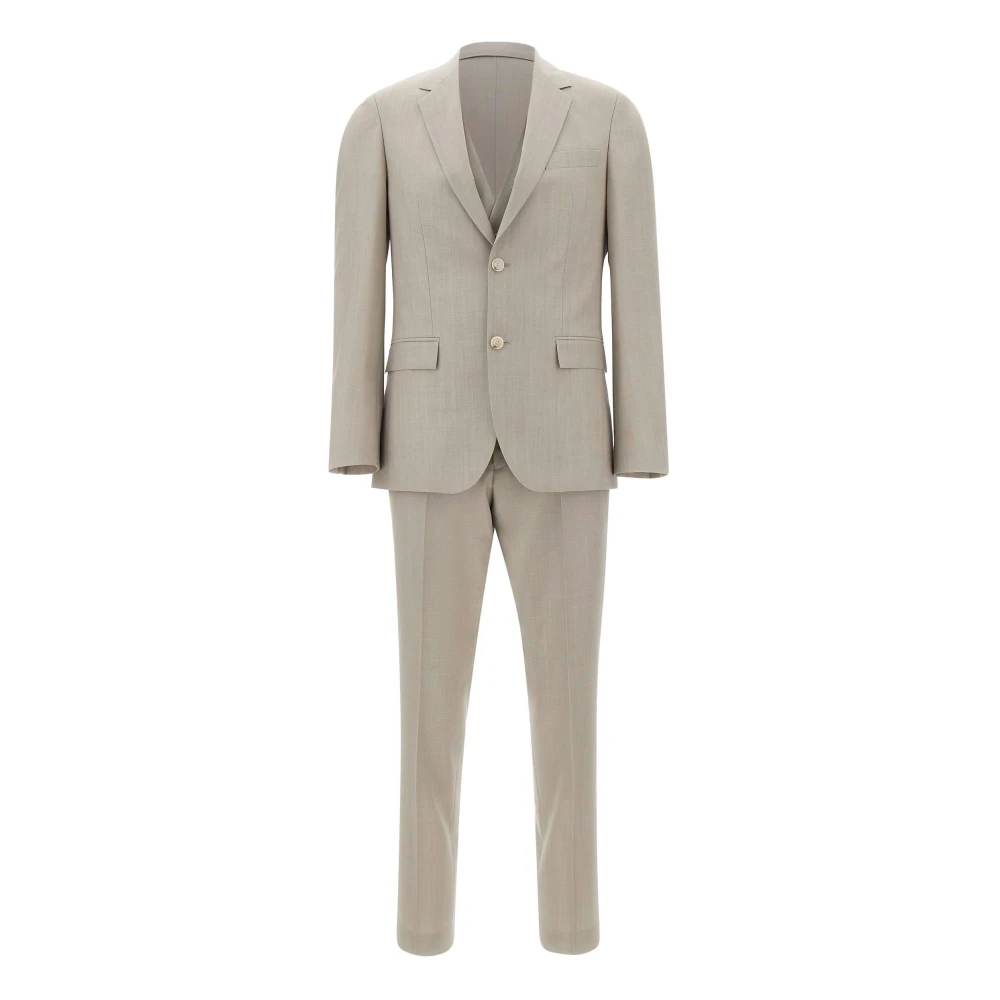 Hugo Men's Beige Boss Dresses - Single Breasted Suits - L - Suits