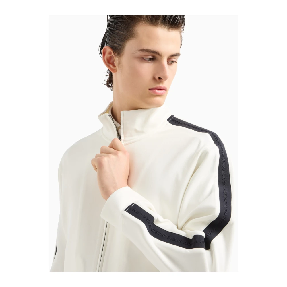 Emporio Armani Urban Zip Sweater White Heren
