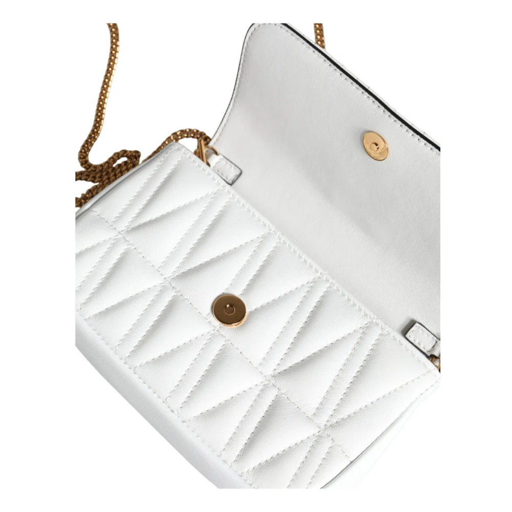 Versace Gewatteerde Leren Crossbody Tas met Verstelbare Band White Dames
