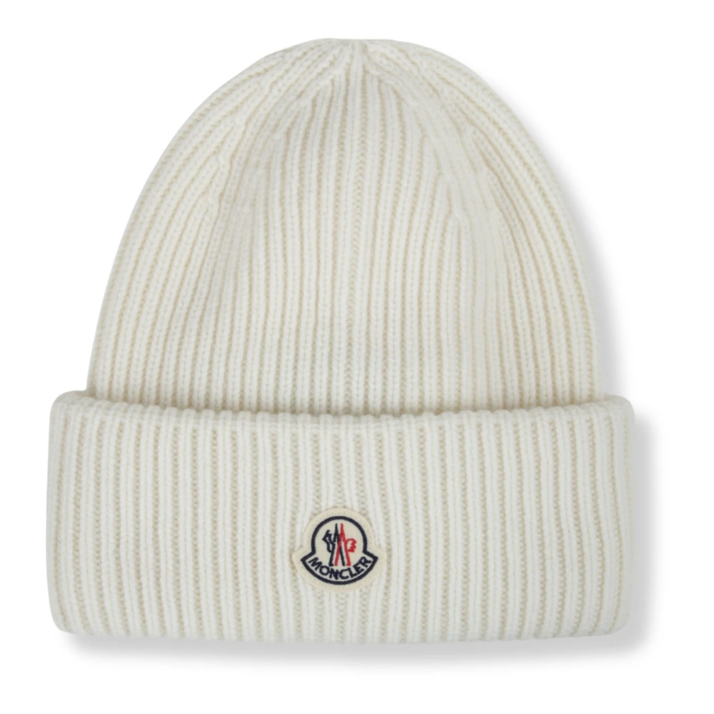 Moncler Uomo Bianco - Berretto A Coste In Lana E Cashmere - Accessories - One Size