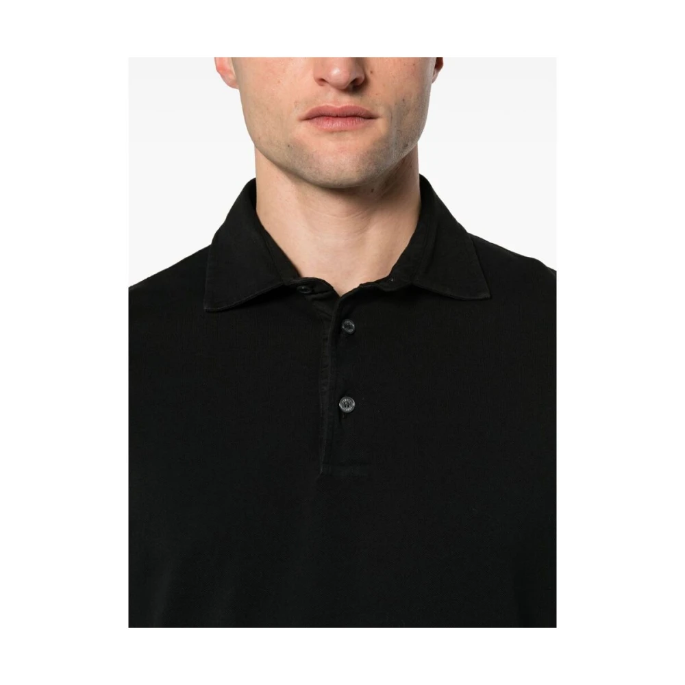 Fedeli Zwarte Katoenen Polo Sweater Black Heren
