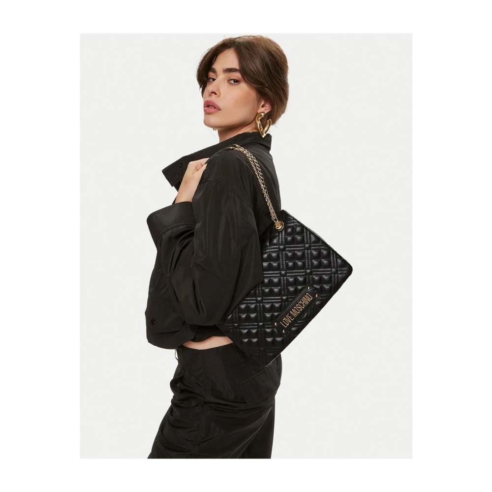 Love Moschino Stijlvolle Gewatteerde Zwarte Schoudertas Black Dames
