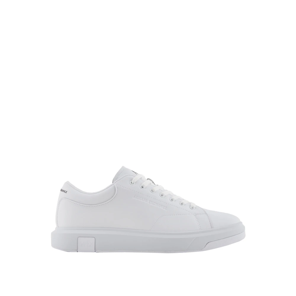 Armani Exchange Men's White Sneakers,, Trainers With Logo Detail Size 10