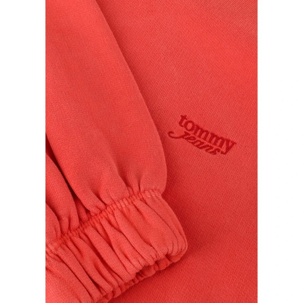 Tommy Jeans Oranje Script Hoodie voor vrouwen Red Dames