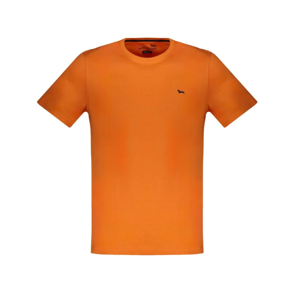 Harmont & Blaine Geborduurd Katoenen T-Shirt Orange Heren