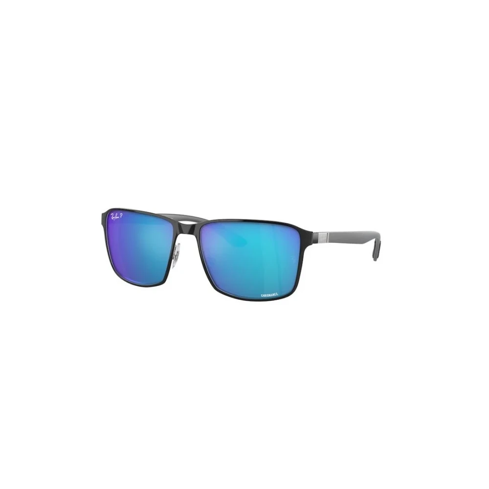 Ray-Ban RB3721CH, Black On Silver Polarized Sunglasses Blue Polarised+ lenses, Mojo Glasses - Image 6