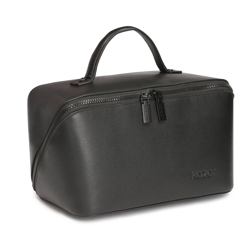 Kazar Elegante Leren Cosmetica Tas Black Heren