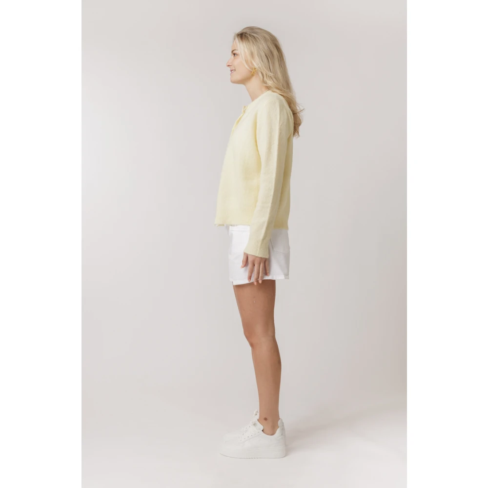 closed High-Waist Witte Korte Jeans White Dames