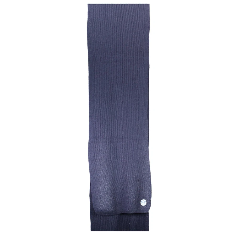 North Sails Men's Blue Scarves, One Size, Cotton Ribbed Knit Scarf