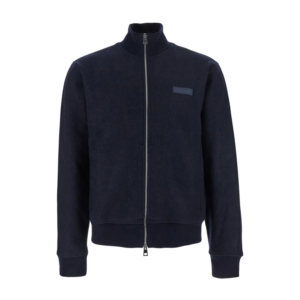 Givenchy Mannelijk Blauw Hoodies & Sweatvesten Heren, M, Wol, Sweatshirt Met Rits