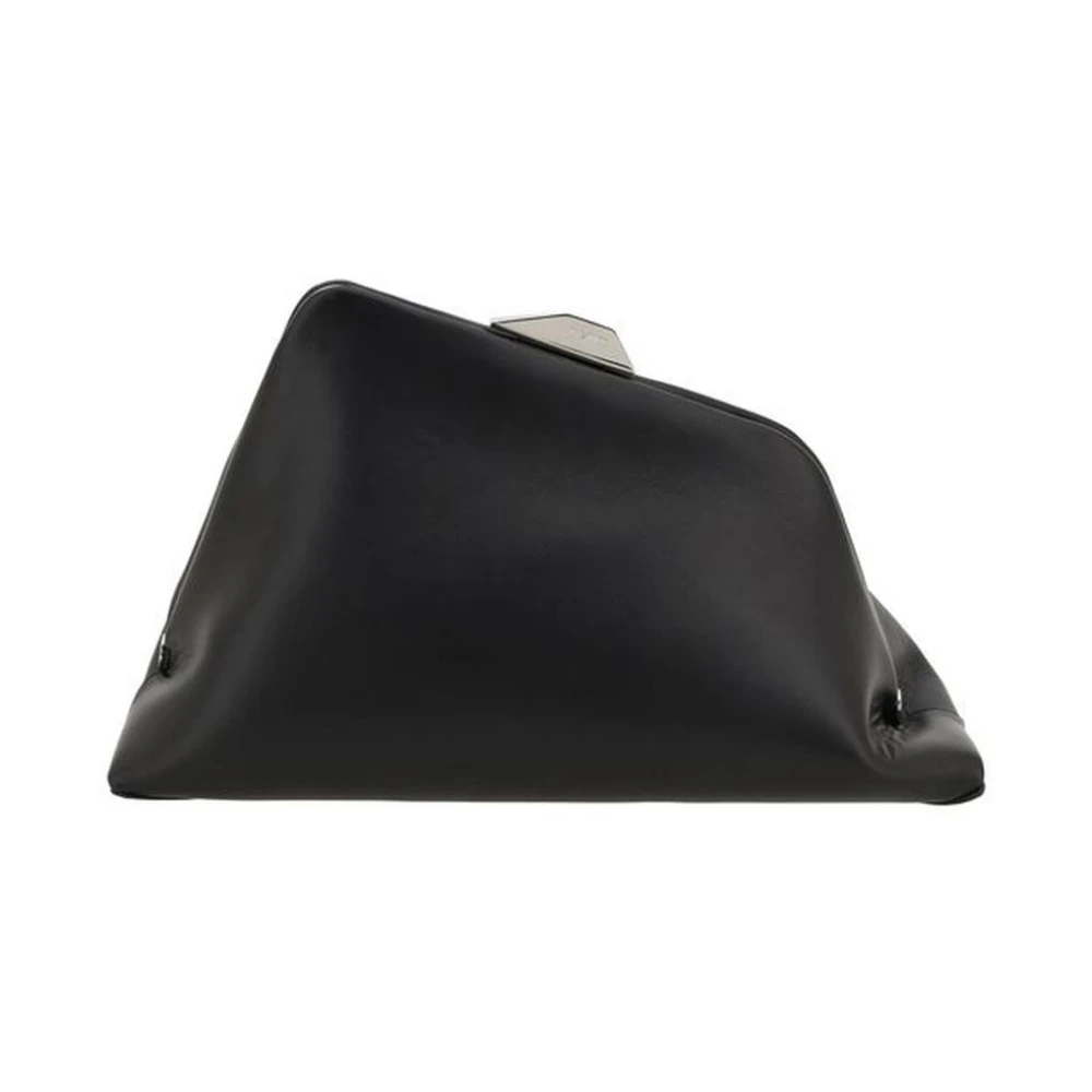 The Attico Geometrische leren schoudertas Black Dames