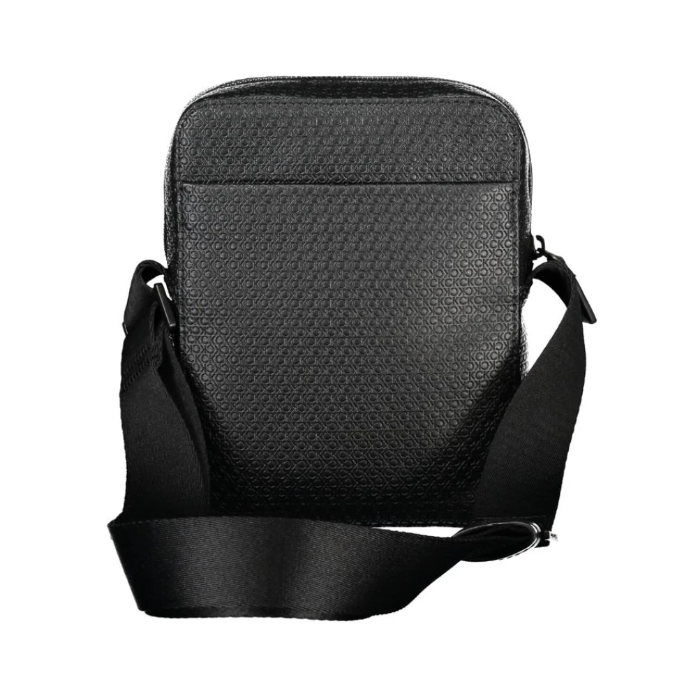 Calvin Klein Elegante zwarte schoudertas met contrasterende accenten Black Heren
