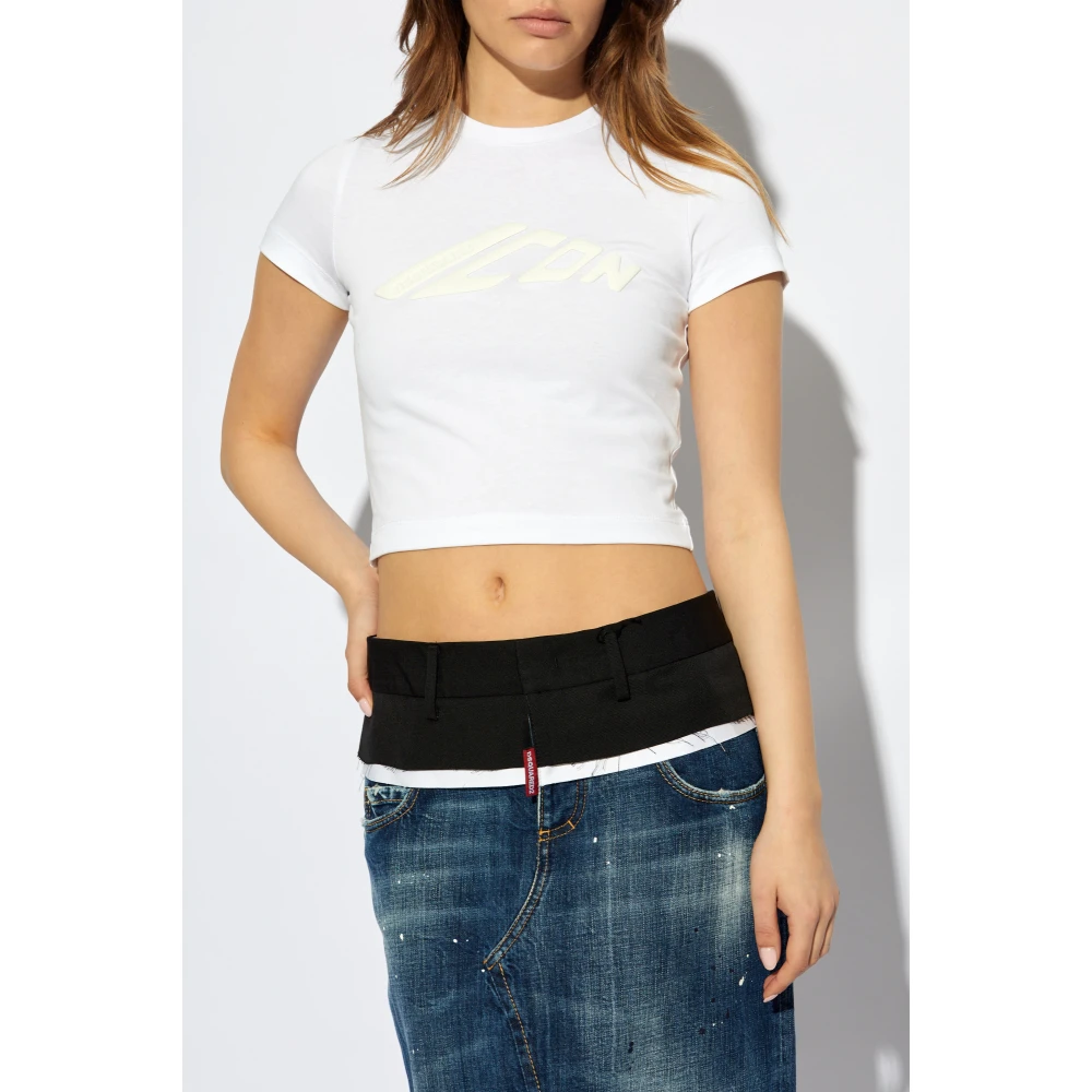 Dsquared2 T-shirt met logo White Dames