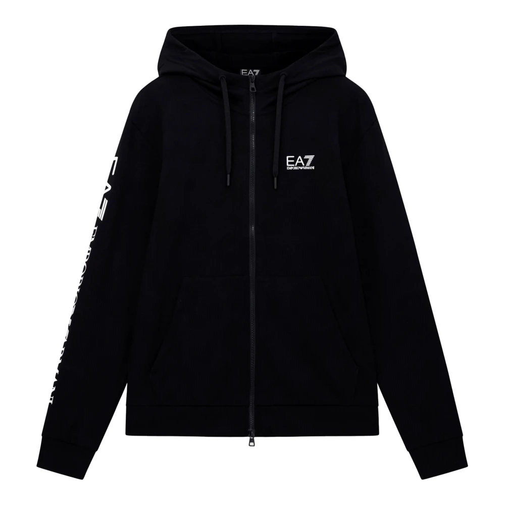 Emporio Armani Ea7 Men's Black Zip-Through Hoodie