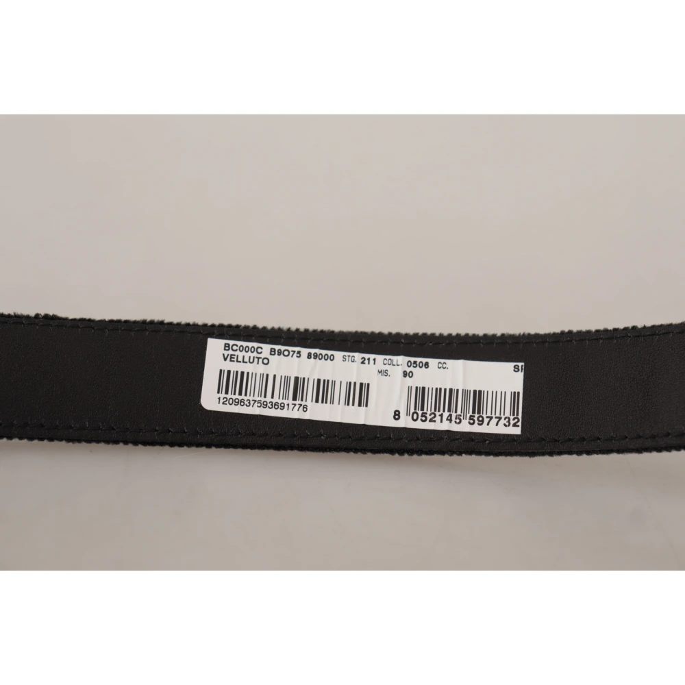 Dolce & Gabbana Elegante Designer Fluweel Riem Black Heren
