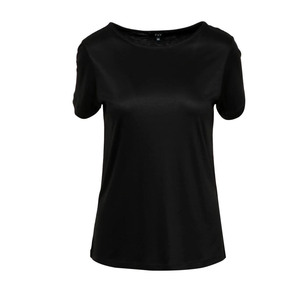 Fay - Tops > T-Shirts - Black - Fay - Modalova