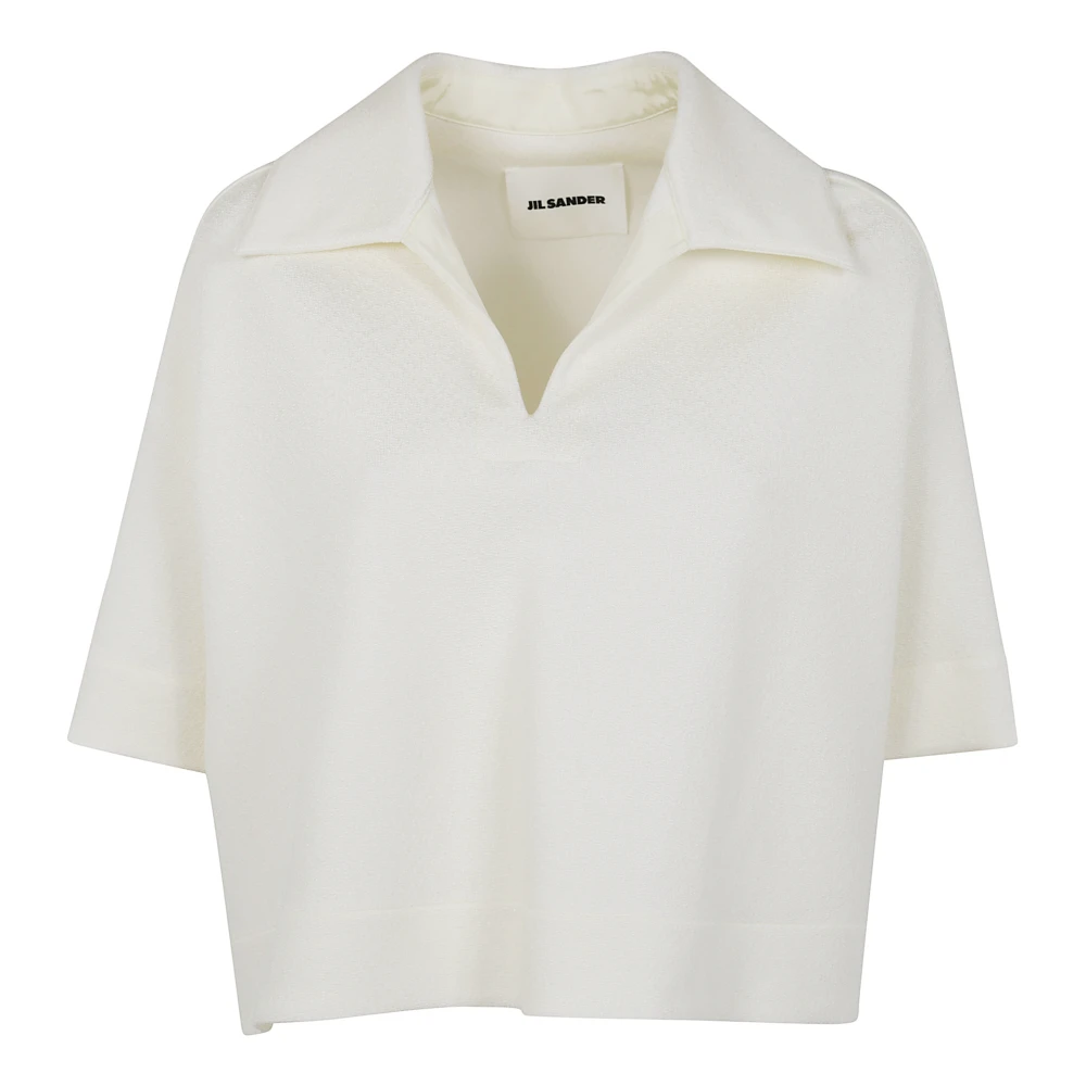 Jil Sander Polo T-shirt met korte mouwen White Dames