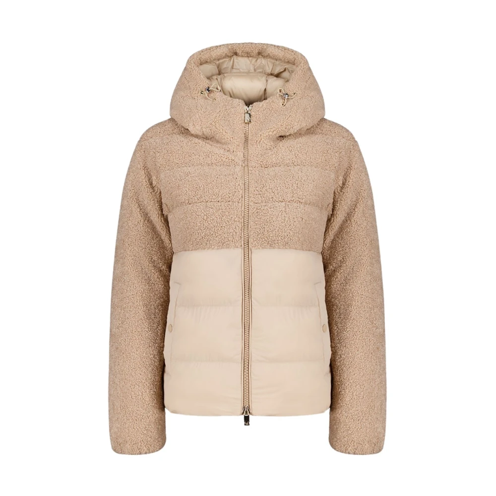 Ciesse Piumini Bonilla Beige hybride donsjack in teddy met capuchon Beige Dames
