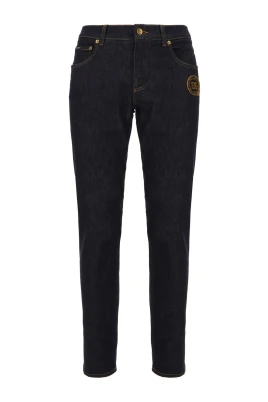 Regular-fit stretchjeans med tryck och DGVIB3-patch