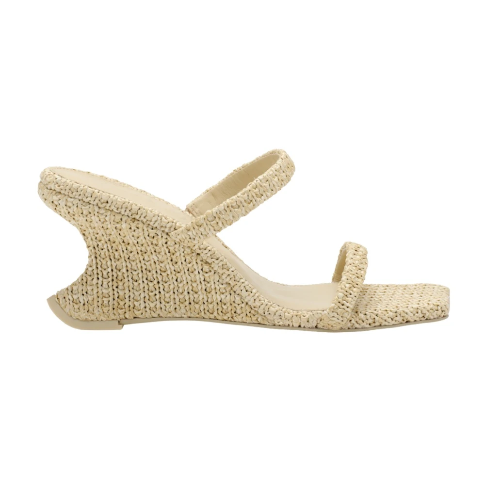 Cult Gaia Beige Wedges, Female, 6 Uk, Raven Woven Sandal