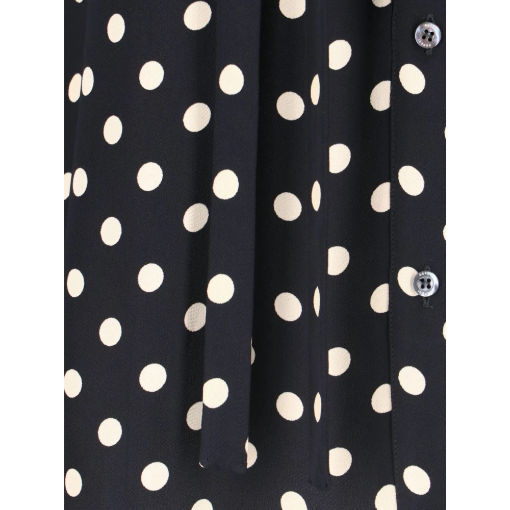 Aspesi Polkadot blouse met strikkraag Black Dames