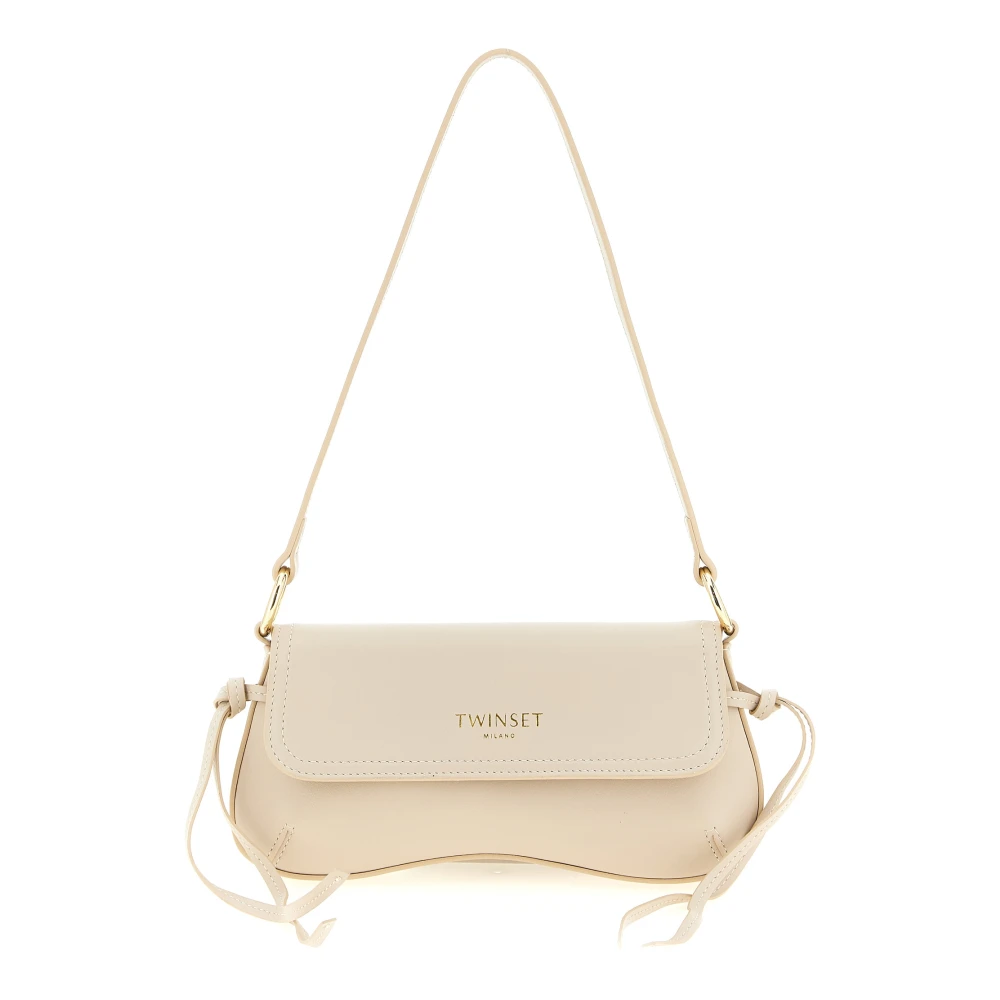 Twinset Women's White Leather Shoulder Bag - Shoulder Bags - One Size - Bags