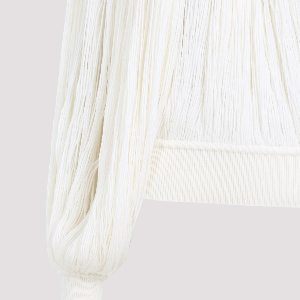 Alaïa Fringes Jumper Wit Casual Stijl White Dames
