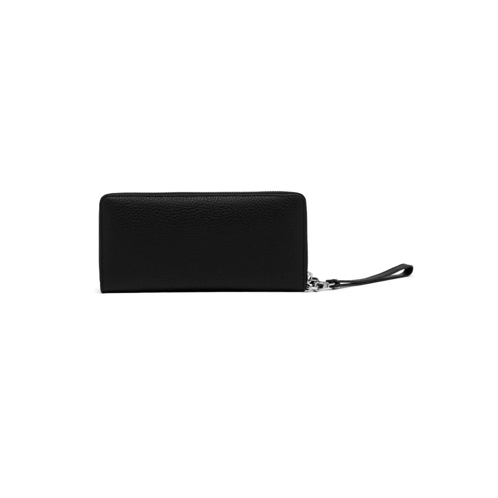 Gianni Chiarini Zwarte leren portemonnee met ritssluiting Black Dames