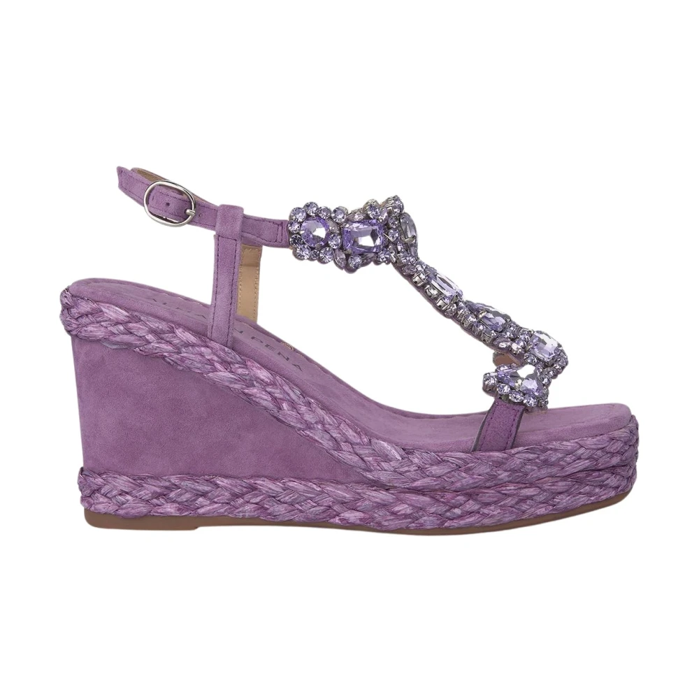 Alma EN Pena Vävd Kilklack Sandal Purple, Dam