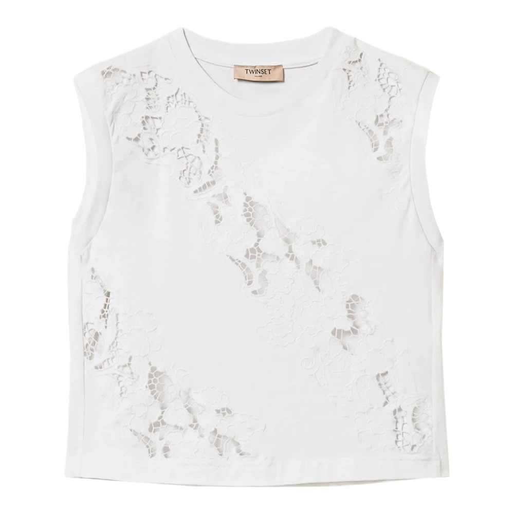 Twinset Women's White Sleeveless Top - Sleeveless Tops - Xs - Tops