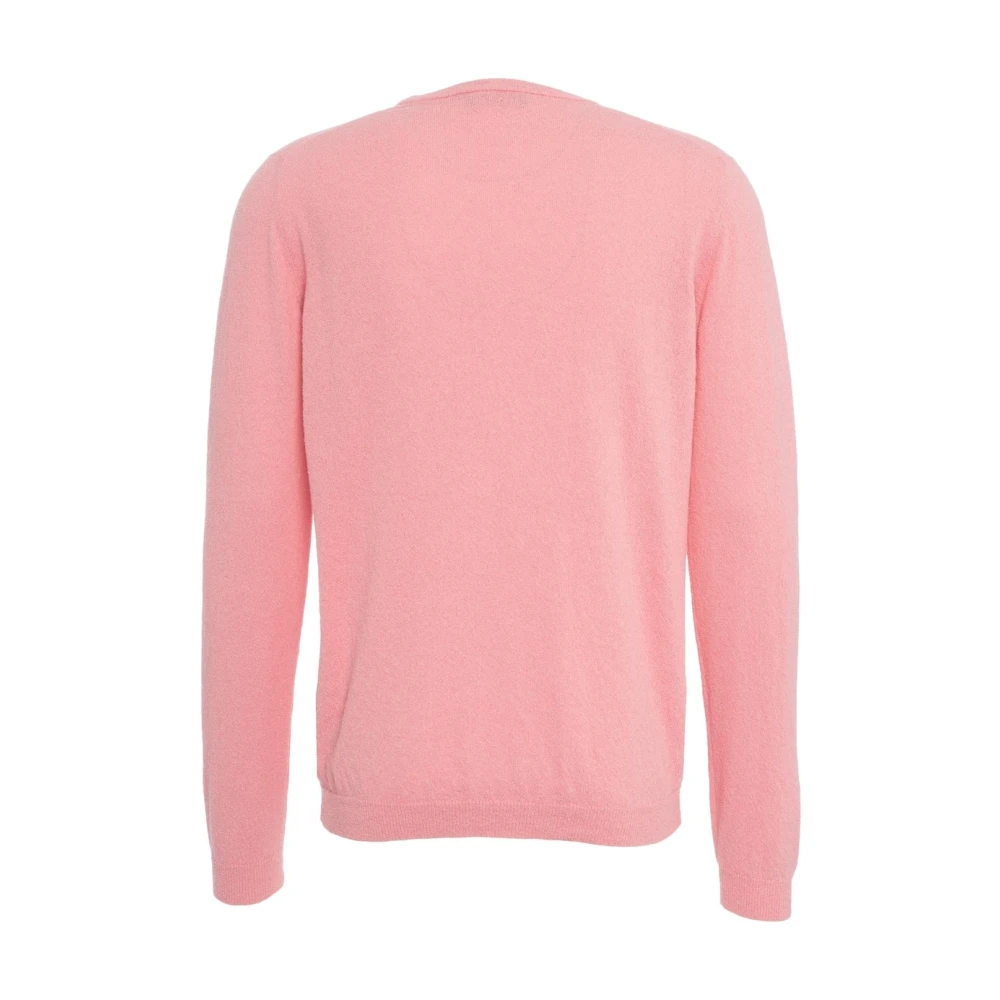 Roberto Collina Rose Gebreide Crewneck Trui Ss25 Pink Heren