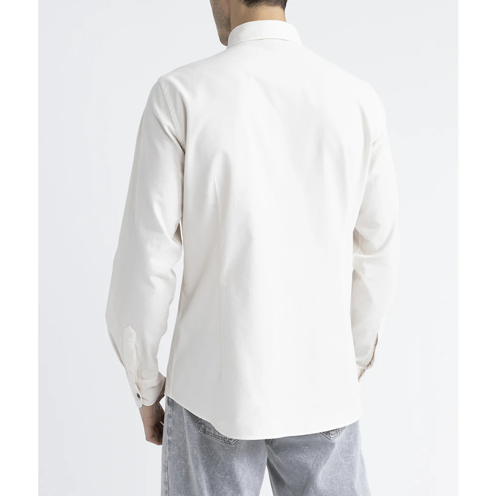 PESERICO Katoenen ribfluwelen overhemd Beige Heren