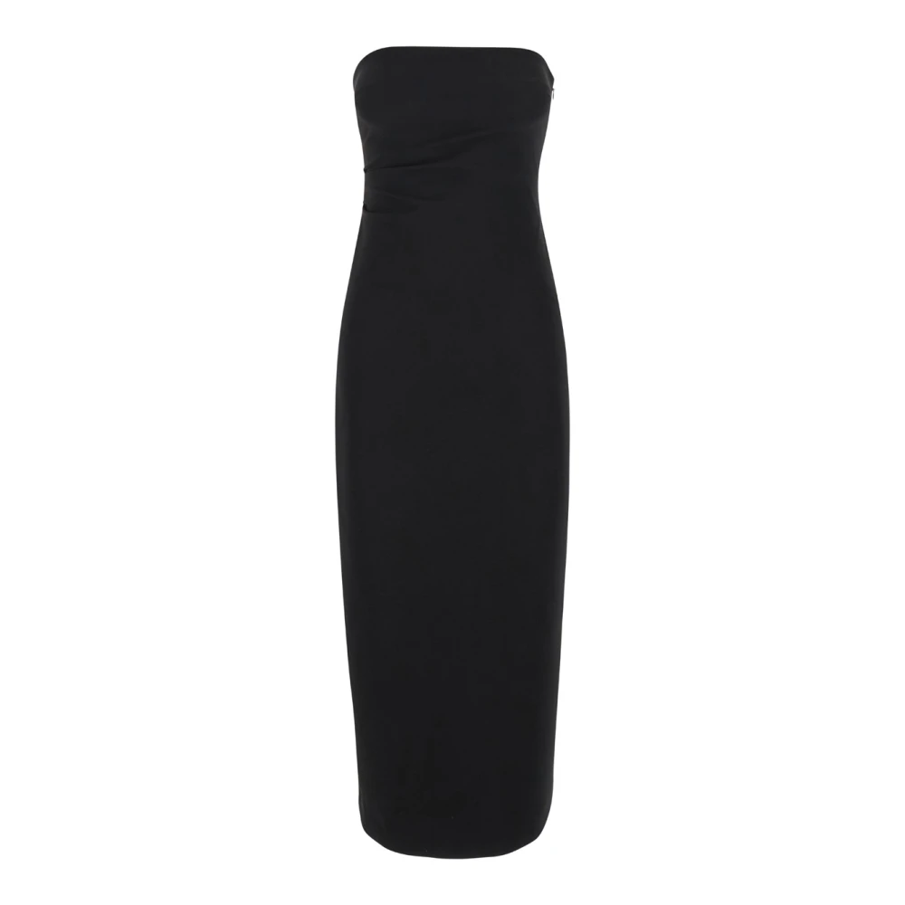 Plain Units Zwarte Bustier Jurk met Achtersplit Black Dames
