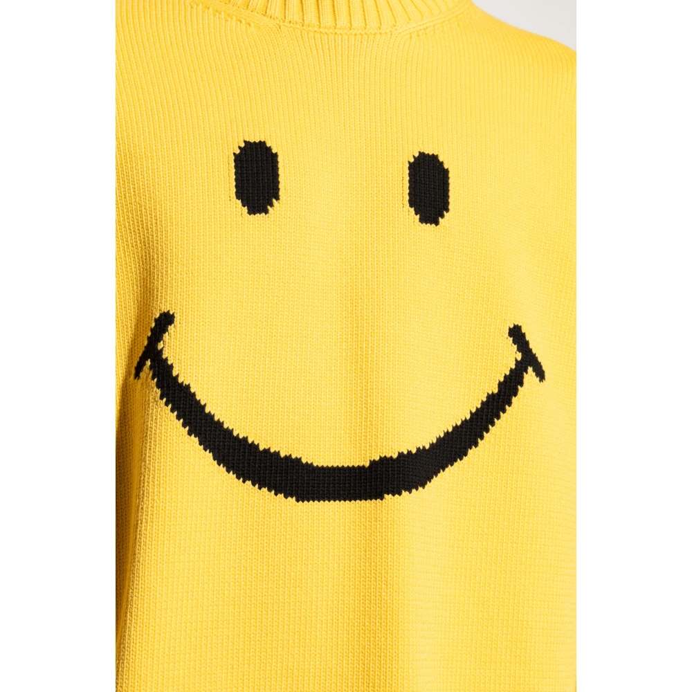 Moschino Gebreide trui met patroon Yellow Heren