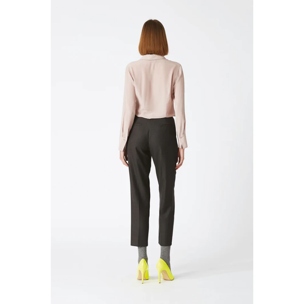 Nenette Antraciet wol Sigaretbroek Gray Dames