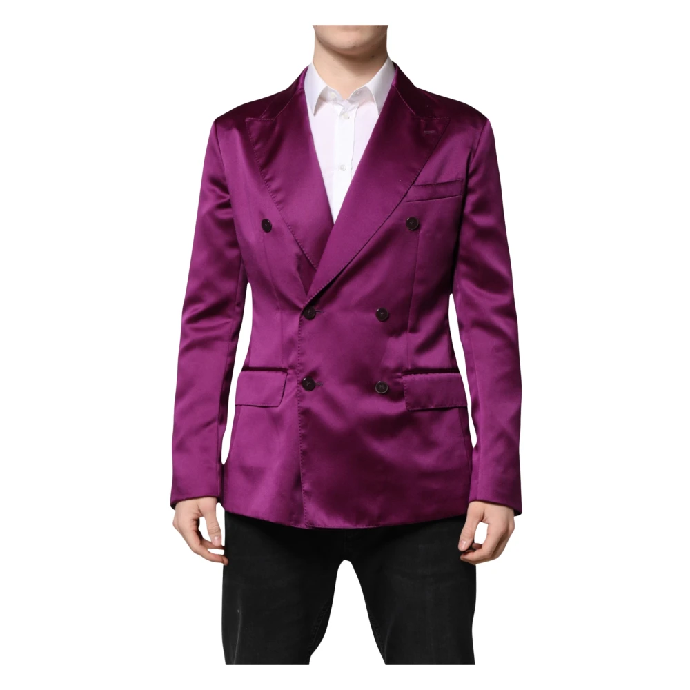 Dolce & Gabbana Men's Purple Double Breasted Blazer Suit