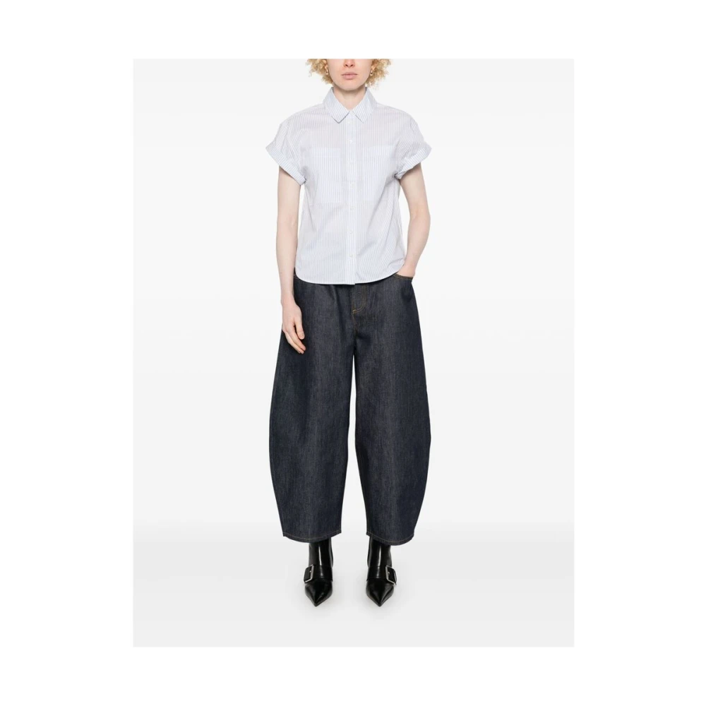 Frame Pinstripe Button-Up Shirt Blue Dames