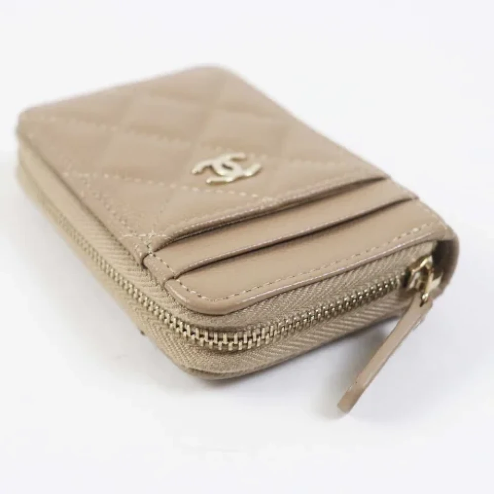 Chanel Vintage Pre-owned Leather wallets Beige Dames