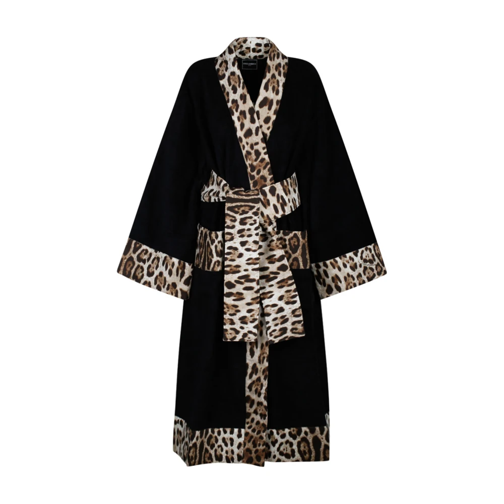 Dolce & Gabbana Badrock med Leopardmönster Black, Dam