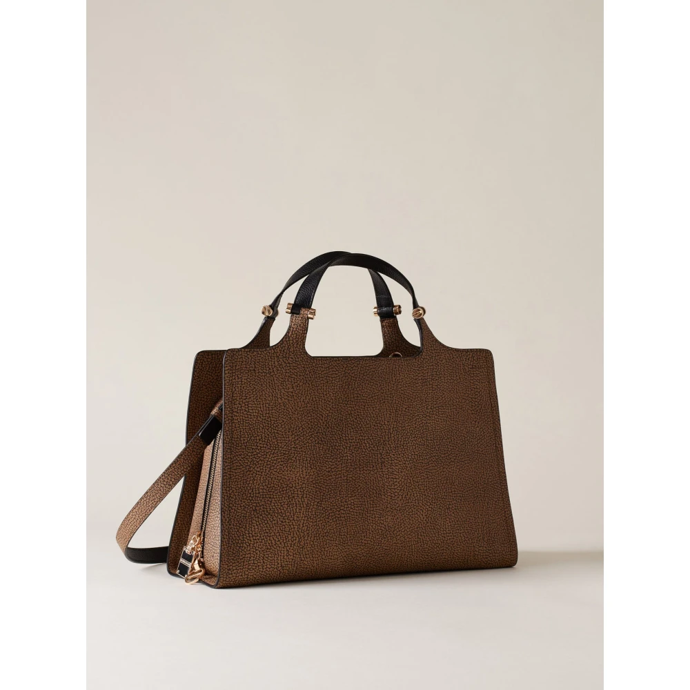 Borbonese Natuurlijk zwarte handtas M Brown Dames