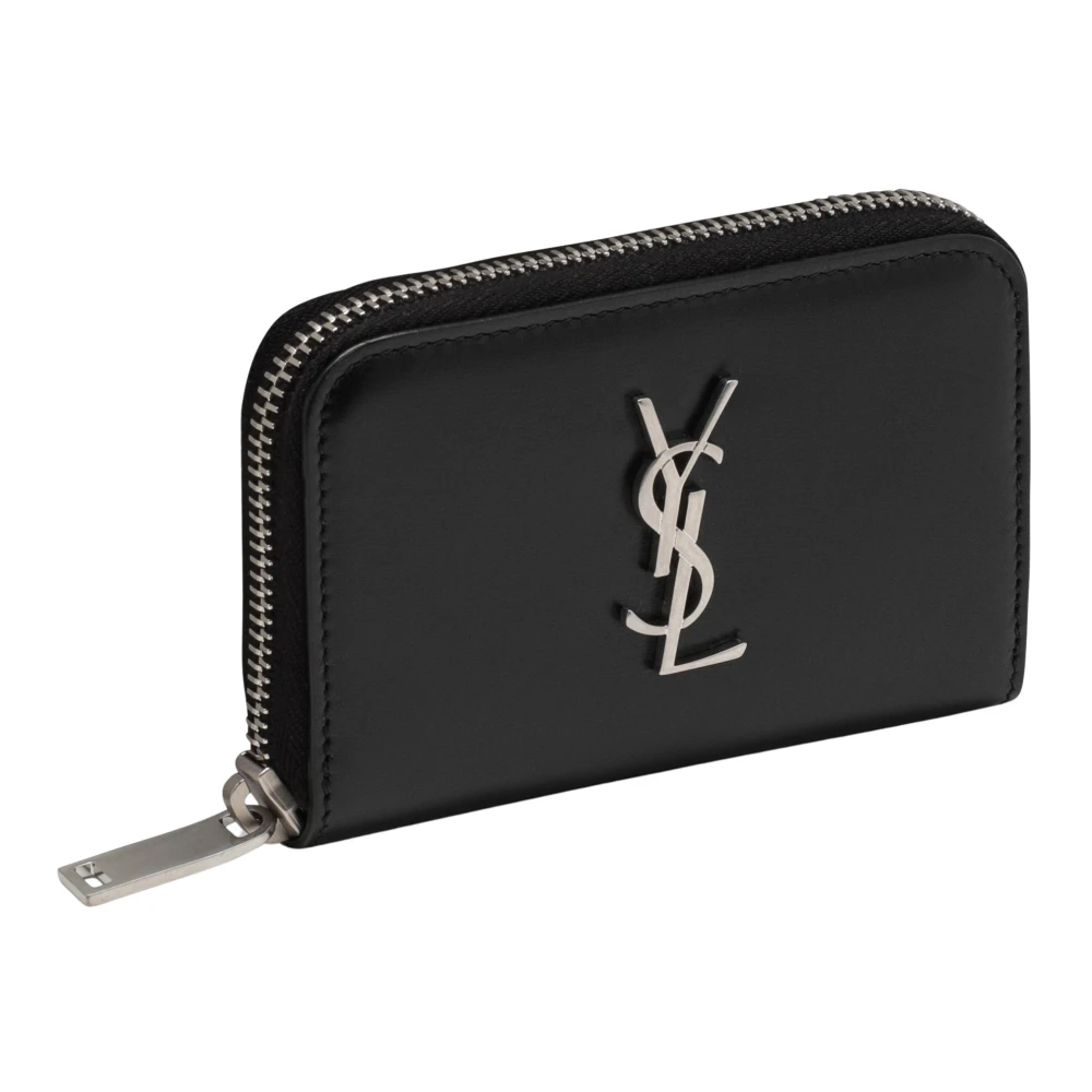 Saint Laurent Portemonnees en kaarthouders met rits Black Heren