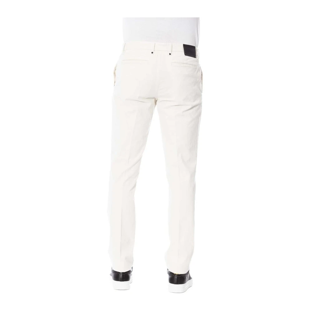 Trussardi Witte Katoenen Rits Jeans Broek White Heren