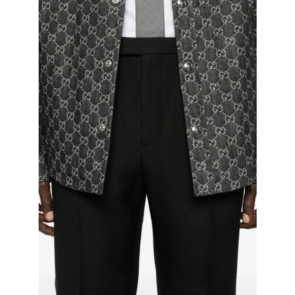 Gucci Zwarte Skinny Broek met Zakken Black Heren