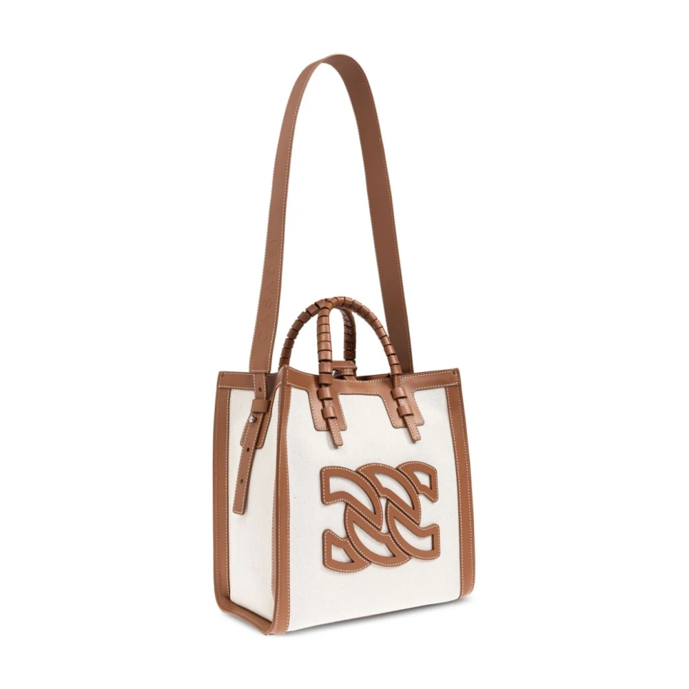 Casadei Bruin Leren Schoudertas met Toggle Sluiting Brown Dames